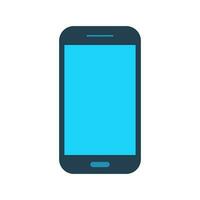 vlak mobiel telefoon blauw kleur icoon geïsoleerd vector illustratie