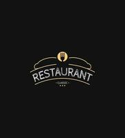 wijnoogst restaurant logo ontwerp concept vector