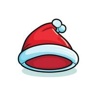 vector van een feestelijk rood en wit de kerstman hoed Aan een schoon wit achtergrond