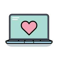 vector van een laptop scherm weergeven een hart symbool