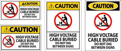 voorzichtigheid teken hoog Spanning kabel begraven. Doen niet graven tussen teken vector