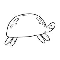 schattig schildpad in tekening stijl. lineair schildpad geïsoleerd Aan wit achtergrond. vector illustratie.