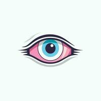 vector van een levendig blauw en roze oog met verbijsterend lang wimpers
