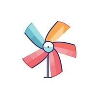 vector van een levendig pinwheel tegen een schoon wit backdrop