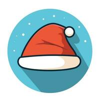 vector van een de kerstman hoed gieten een lang schaduw Aan een wit achtergrond