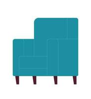 cyaan fauteuil meubilair semi vlak kleur vector voorwerp. wijnoogst stoel voor leven kamer interieur. bewerkbare tekenfilm klem kunst icoon Aan wit achtergrond. gemakkelijk plek illustratie voor web grafisch ontwerp