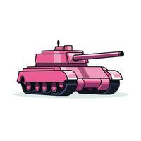 vector van een roze tank tegen een minimalistische wit achtergrond
