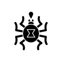 giftige insecten zwarte glyph pictogram. gevaarlijke insecten die besmettelijke ziekten overbrengen. spintoxine, biologisch risico voor de gezondheid. silhouet symbool op witte ruimte. vector geïsoleerde illustratie