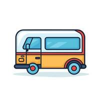 vector van een klein bus afgebeeld in een vlak stijl illustratie
