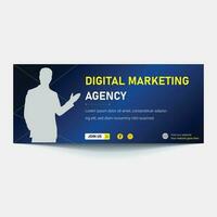 vector held banier van digitaal marketing. afzet website hoofd met woorden 'digitaal marketing'