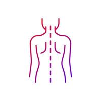 goede houding gradiënt lineaire vector pictogram. normale wervelkolom. normale spinale anatomie. lichaam en ledematen recht houden. dunne lijn kleur symbolen. moderne stijlpictogram. vector geïsoleerde overzichtstekening