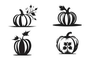 reeks van halloween pompoen silhouet vector. vector