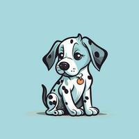 schattig dalmatiër hond tekenfilm zittend vector