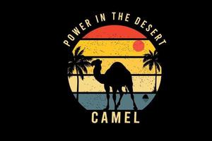 macht in de woestijn kameel kleur geel oranje en blauw
