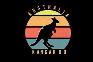 t-shirt australië kangoeroe kleur geel en oranje groen vector