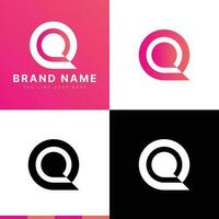 gemakkelijk modern eerste brief q logo. helling roze vector logo ontwerp. bruikbaar voor bedrijf en branding logo's. vlak vector logo ontwerp sjabloon element.