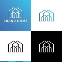 modern luxe echt landgoed logo vector. helling blauw vector logo. bruikbaar voor bedrijf en branding logo's. vlak vector logo ontwerp sjabloon element.