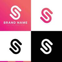 gemakkelijk modern eerste brief s logo. helling roze oranje vlak vector logo. bruikbaar voor bedrijf en branding logo's. vlak vector logo ontwerp sjabloon element.