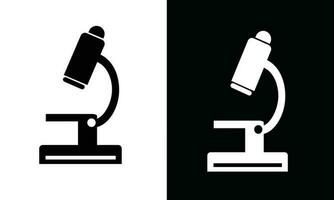 microscoop icoon vector. microscoop silhouet. school- benodigdheden icoon vector. terug naar school- concept. aan het leren en onderwijs icoon. vlak vector in zwart en wit.