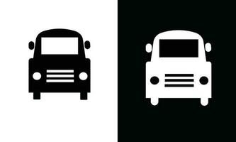 school- bus icoon. school- bus silhouet. terug naar school- concept. aan het leren en onderwijs icoon. vlak vector in zwart en wit.