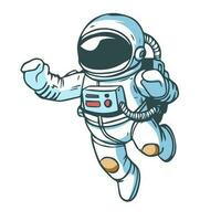 schattig astronaut illustratie ontwerpen met veel stijlen in buitenste ruimte vector