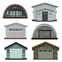 garage gebouwen realistisch reeks vector
