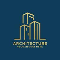 echt landgoed, architectuur, bouw logo ontwerp vector illustratie