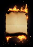 verbrand oud papier realistisch concept vector