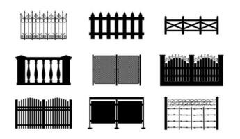 hekken vlak monochroom reeks vector