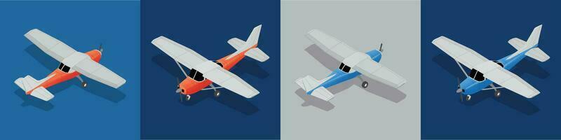 vliegtuigen plein composities reeks vector