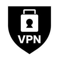 vpn veiligheid schild silhouet icoon. vector. vector