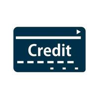 credit kaart silhouet icoon. kaart lening. installatie betaling. vector. vector