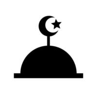 moskee silhouet icoon. Islamitisch aanbidden faciliteit. vector. vector