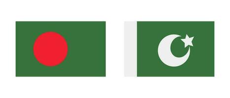 Bangladesh vlag en Pakistaans vlag. moslim landen. vector. vector