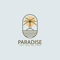 minimalistische lijn kunst logo insigne paradijs vector