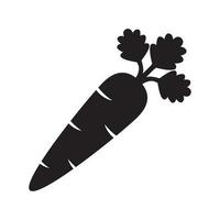 wortel icoon, groente in zwart silhouet vector icoon.