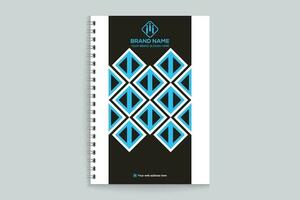 notitieboekje Hoes ontwerp met blauw kleur vector