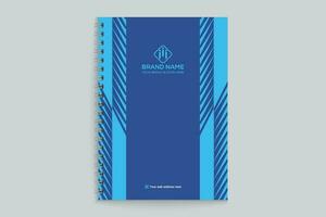 blauw elegant zakelijke notitieboekje Hoes ontwerp vector