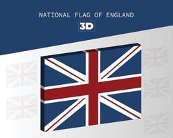 de nationale 3D-vlag van engeland vectorontwerp vector