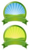 Groene Sunrise Banners vector