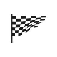 zwart en wit racing vlag logo ontwerp vector