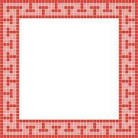 rood tegel kader, mozaïek- tegel kader, tegel kader, naadloos patroon, mozaïek- naadloos patroon, mozaïek- tegels structuur of achtergrond. badkamer muur tegels, verdieping tegels met mooi patroon vector