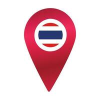 bestemming pin icoon met Thailand vlag.locatie rood kaart markeerstift vector