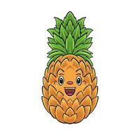 schattig ananas karakter grappig fruit vector