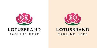 brief cg en gc lotus logo set, geschikt voor ieder bedrijf verwant naar lotus bloemen met cg of gc initialen. vector