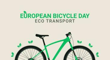 Europese fiets dag. ecotransport. spandoek. gemakkelijk beweging voor de voordeel van natuur. vector illustratie.eps