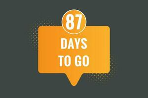87 dagen naar Gaan countdown sjabloon. 87 dag countdown links dagen banier ontwerp vector