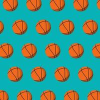 contrast sport patroon met basketbal. oranje en aquamarijn vector illustratie in vlak stijl