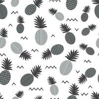 ananas gemakkelijk vector naadloos achtergrond. textiel kleding stof ananas monochroom grijs patroon. baby gemakkelijk Scandinavisch wit stijl kleding en linnen ontwerp.