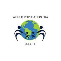 vector illustratie van wereld bevolking dag concept, 11 juli. overvol, overbelast, explosie van wereld bevolking en hongersnood.